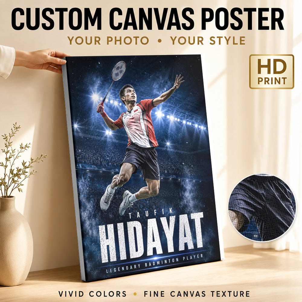 Badminton Legend - Taufik Hidayat Badminton-Legende Leinwand-Poster, Individuelles Foto,