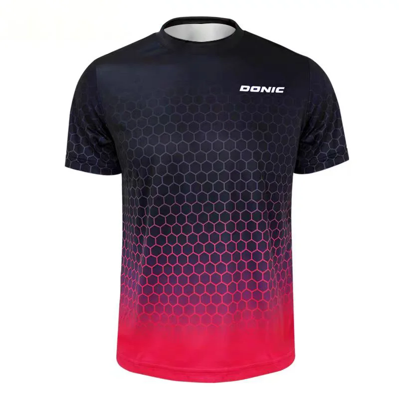 Badminton Asia - Neues Herren-Tischtennis-T-Shirt mit 3D-Druck, atmungsaktives Sommer-Badminton-T-Shirt