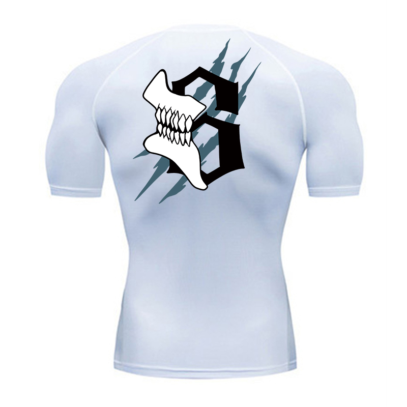T Shirt Dry Fit - Kurzarm-Kompressionsshirts mit Totenkopf-Nummer-Aufdruck für Herren, Sommer,
