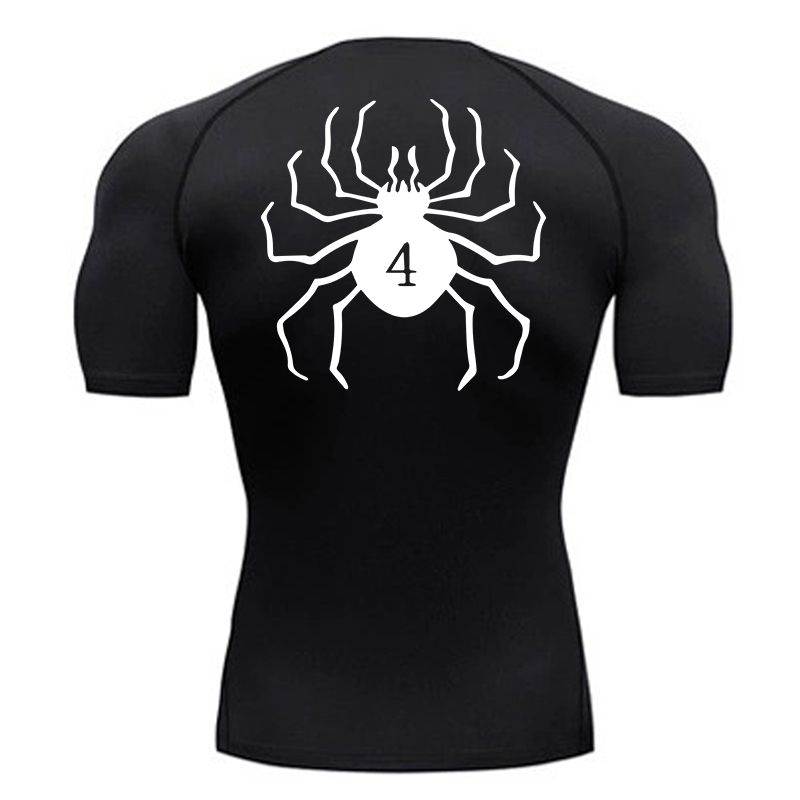 T Shirt Dry Fit - Kompressionsshirts mit Spinnen-Aufdruck für Herren, sportlich,