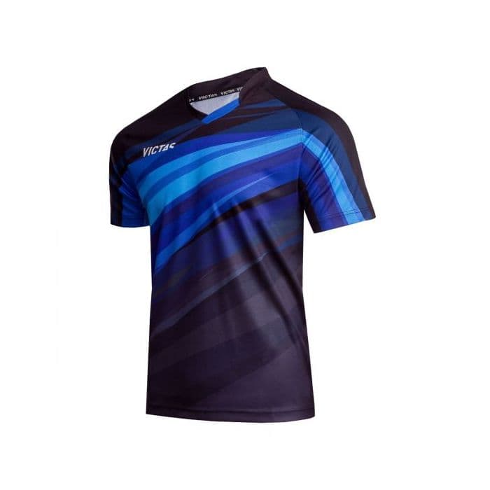 Badminton Rank - Neues Herren-Tischtennis-Trikot Blau Diagonaler Streifen Schnelltrocknend