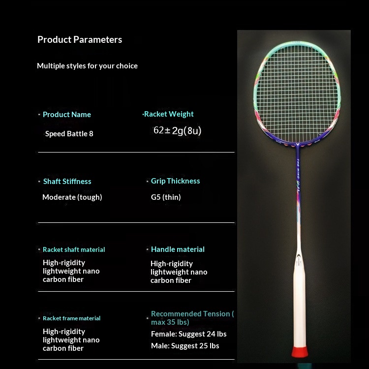 Ultraleichter 8U-Badmintonschl – Badminton Single Bewertung und Preis