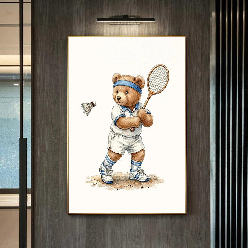 Niedliche Teddybär-Sport-Kinde – Badminton Single Bewertung und Preis
